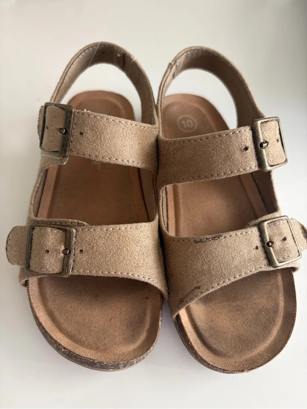 Toddler Girls Tan Buckle Strap Sandals